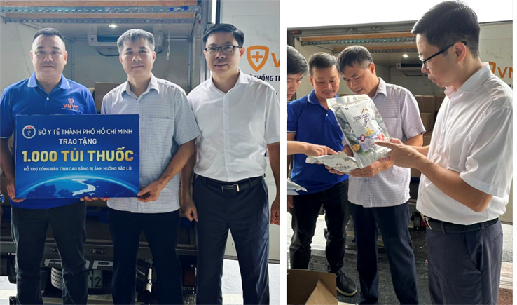 Sở Y tế các tỉnh Sơn La, Cao Bằng, Ninh bình, Hà Tĩnh, Tuyên Quang đã nhận. được các túi thuốc gia đình do Sở Y tế TP.HCM gửi đến để chuyển đến bà con bị ảnh hưởng bởi cơn bão số 10.