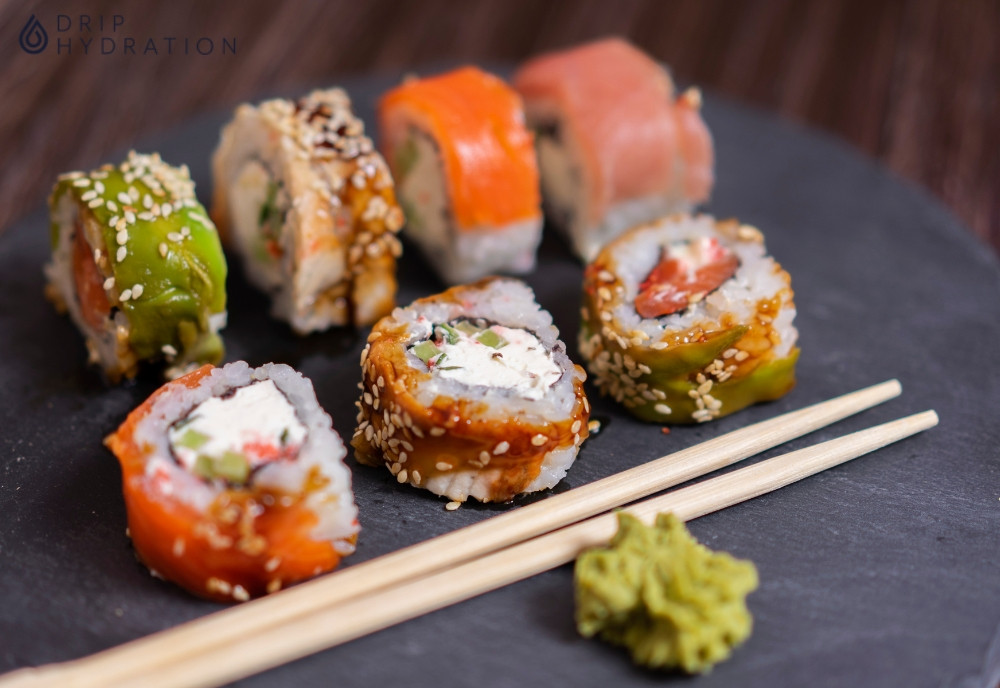 Hình 1. Sushi là món ăn đa dạng dinh dưỡng, được kết hợp với nhau một cách tuyệt vời